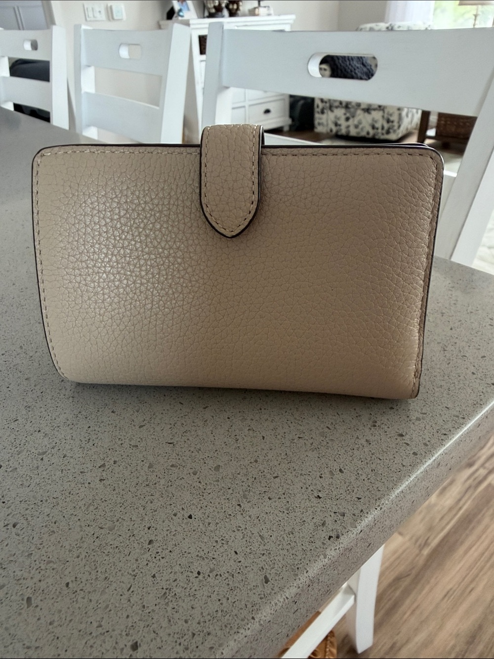 kate spade Two-Tone Cream and Beige Pebbled Leather Wallet - Picture 2 of 5